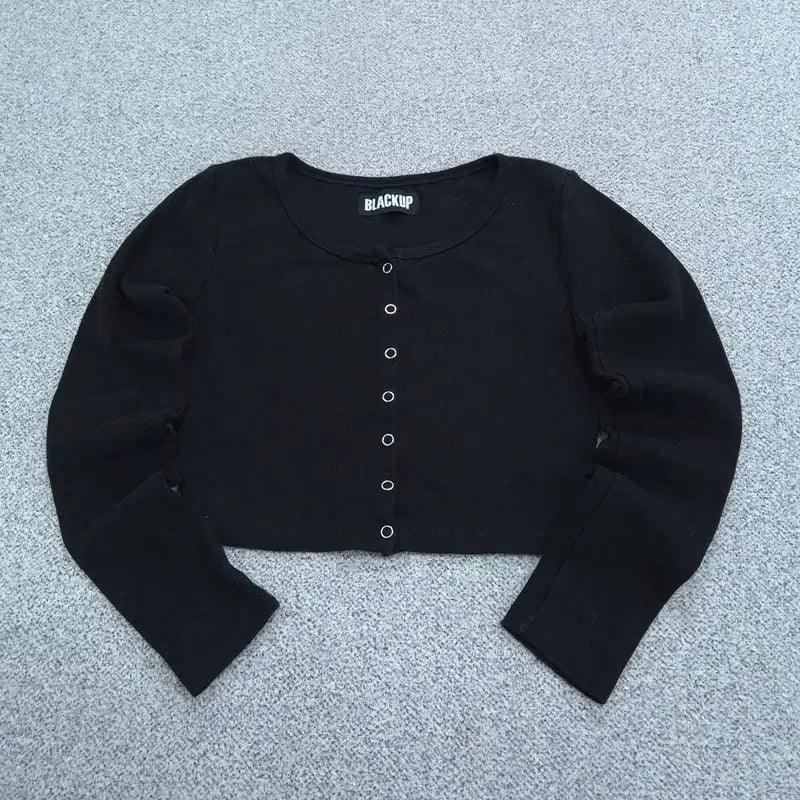 [BUNJANG] Black Up Cropped Long Sleeve T-Shirt / 블랙업 크롭 긴팔티 | B