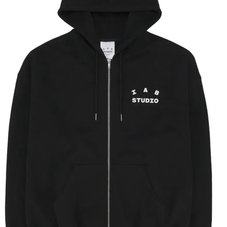 [BUNJANG] IAB STUDIO Black Full-Zip Hoodie / IAB STUDIO 블랙 후드집업