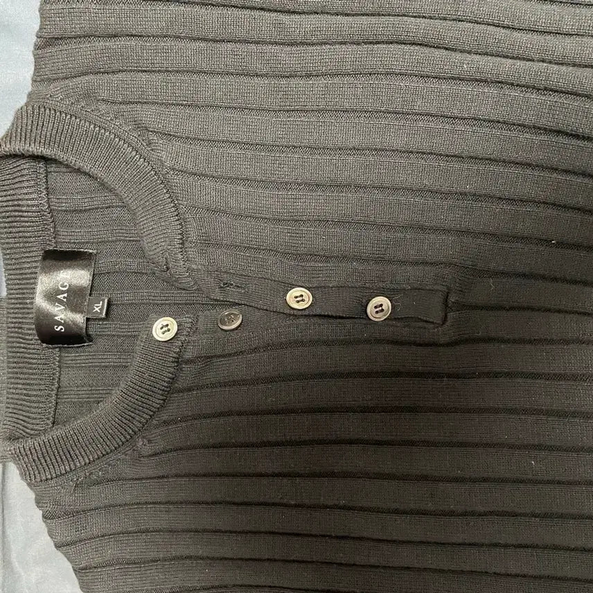 [BUNJANG] Savage Ribbed Henley Neck T-Shirt XL / 유일매물) savage세비지 골지 헨리넥 xl