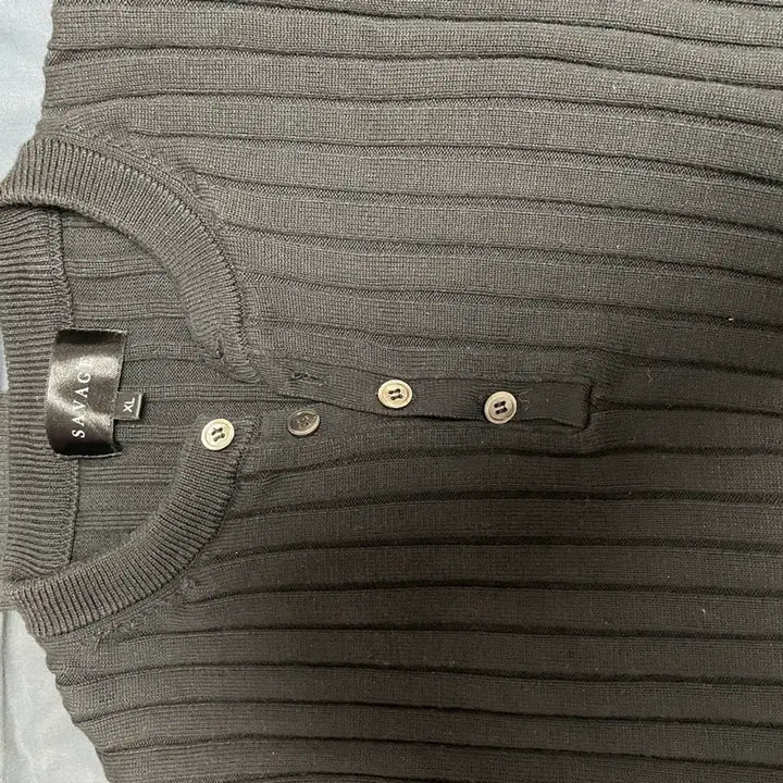 [BUNJANG] Savage Ribbed Henley Neck T-Shirt XL / 유일매물) savage세비지 골지 헨리넥 xl