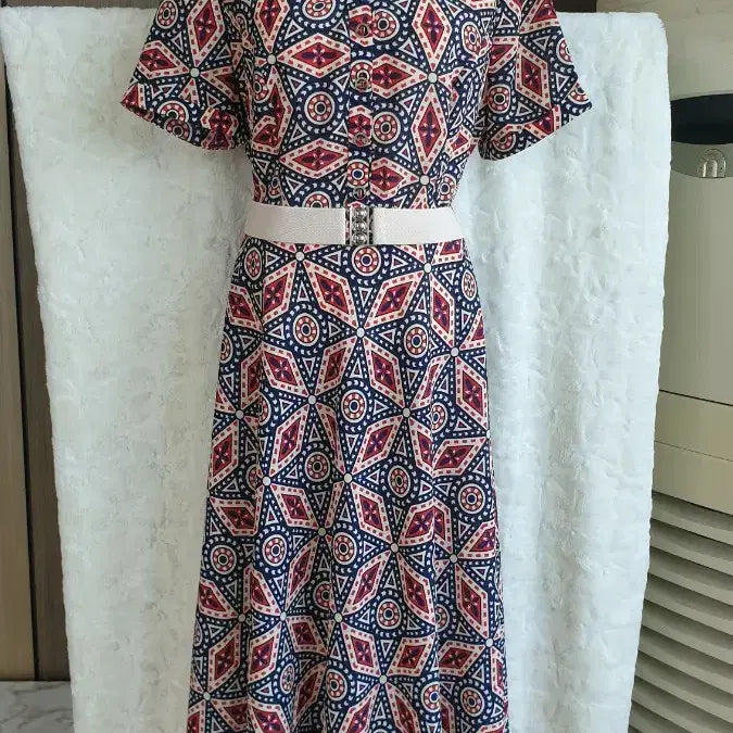 [BUNJANG] Luxury Dress with Silver Buttons and Belt / 원피스 럭셔리해요~