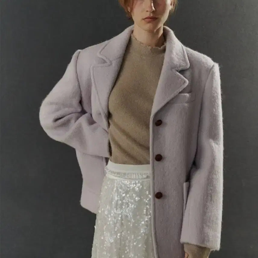 [BUNJANG] Shorinology Mohair Winter Jacket Lavender (S) / 쇼리노로지 모헤어 윈터 자켓 연보라(S)