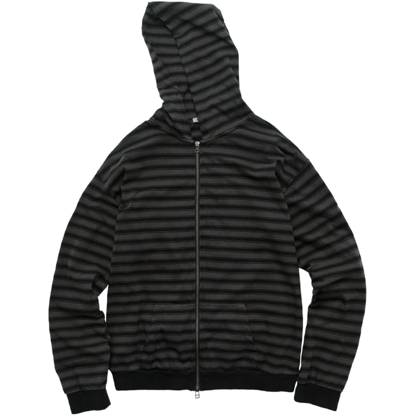 [BUNJANG] Polytru Human Index Human Stripe Zip Hoodie Black / (2) 폴리테루 휴먼 인덱스 휴먼 스트라이프 집 후디 블랙