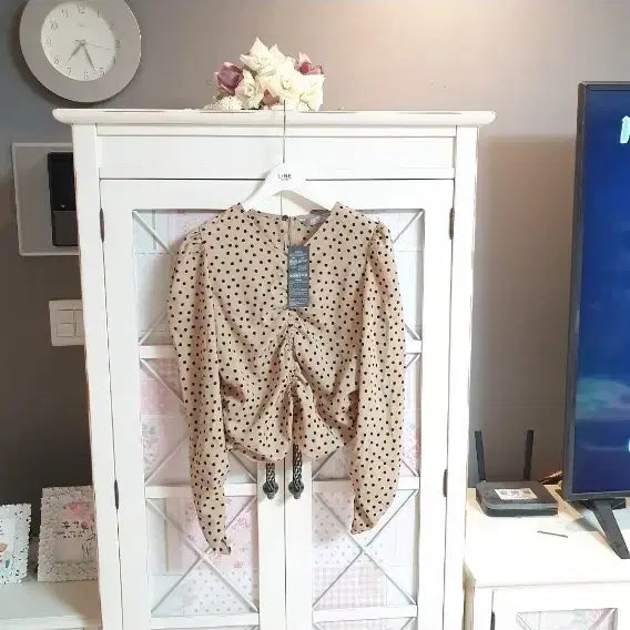 [BUNJANG] 8 Seconds Blouse Beige Dot Pattern / 에잇세컨즈 블라우스/55 새상품