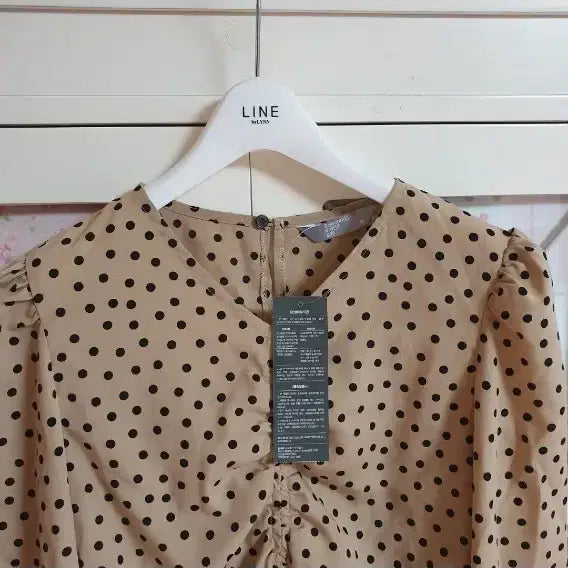 [BUNJANG] 8 Seconds Blouse Beige Dot Pattern / 에잇세컨즈 블라우스/55 새상품