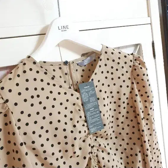 [BUNJANG] 8 Seconds Blouse Beige Dot Pattern / 에잇세컨즈 블라우스/55 새상품