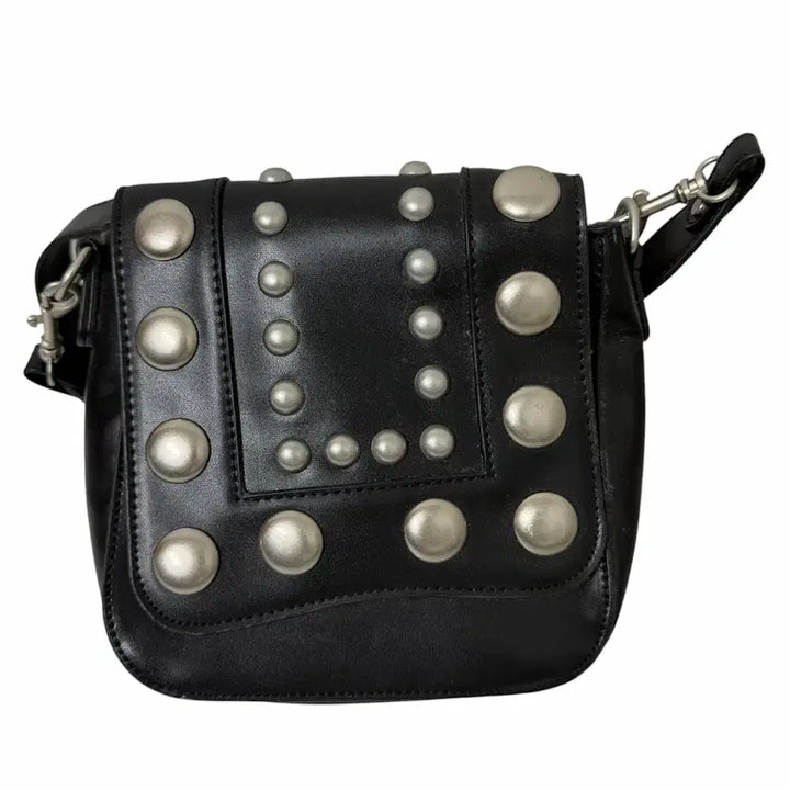 [BUNJANG] Black Studded Mini Crossbody Bag / 블랙 스터드 장식 미니 크로스백