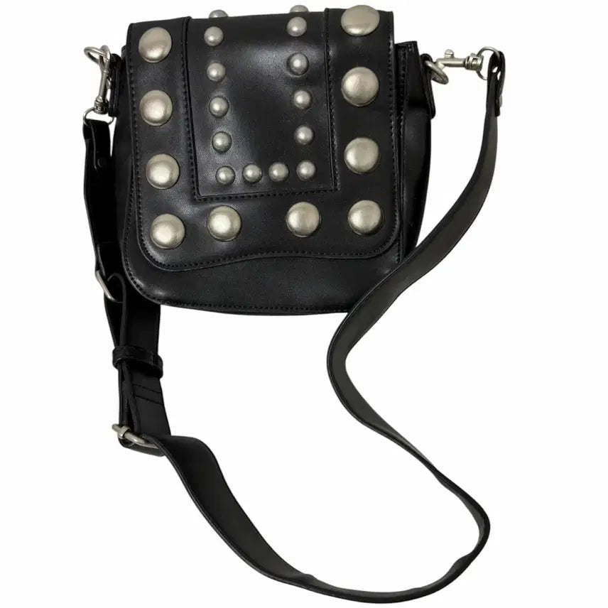 [BUNJANG] Black Studded Mini Crossbody Bag / 블랙 스터드 장식 미니 크로스백