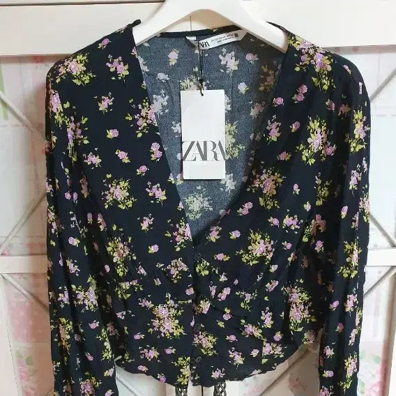 [BUNJANG] Zara Floral Pattern Blouse (Size 55) / 자라 플라워 패턴 블라우스/55 새상품