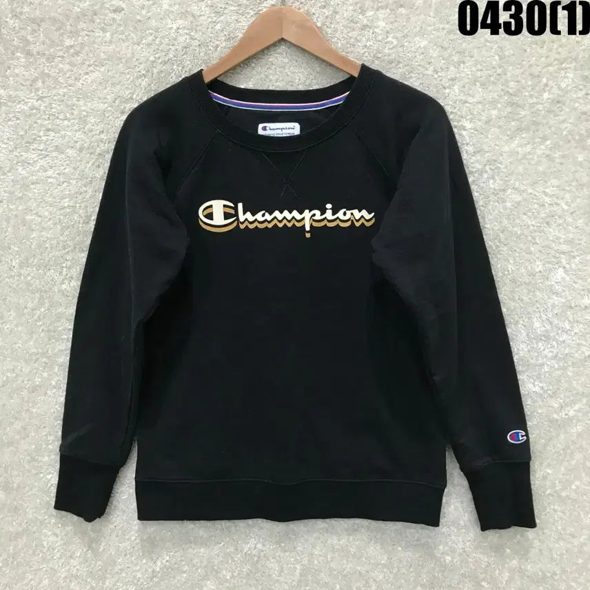 [BUNJANG] Champion Black Logo Sweatshirt Medium / 챔피온 블랙 로고 맨투맨 티셔츠 m