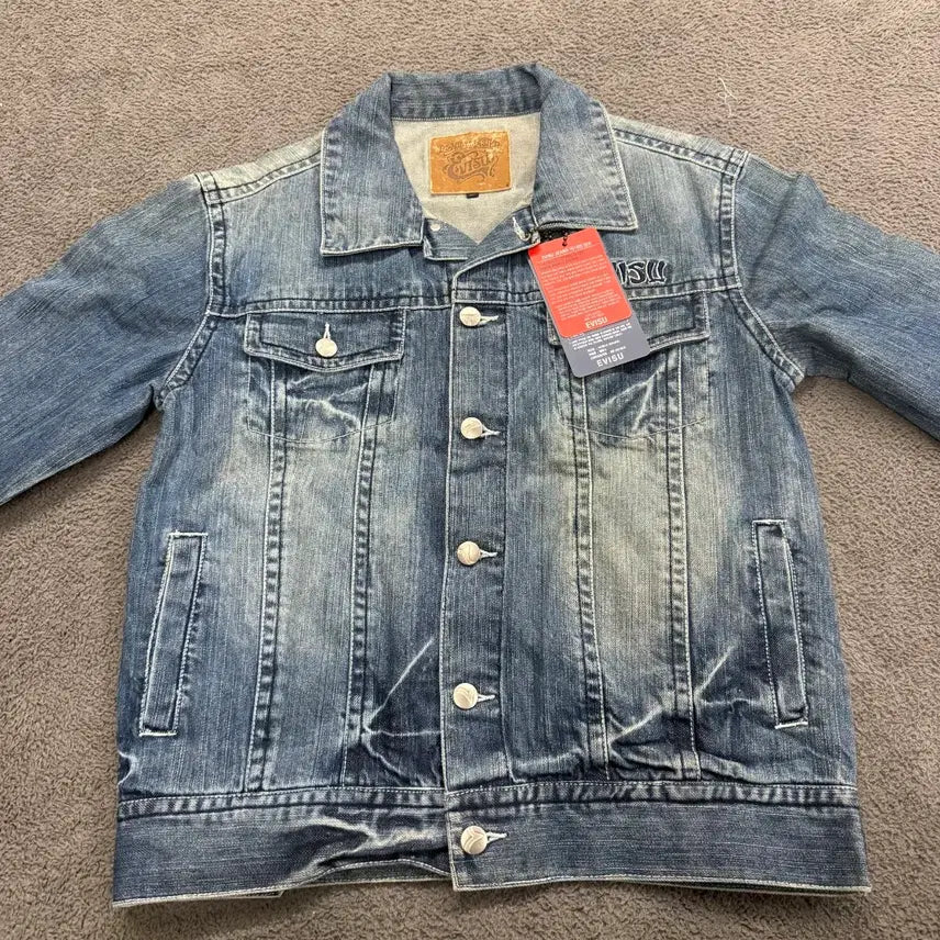 [BUNJANG] Evisu Denim Jacket Distressed Wash / [정품/M] EVISU 에비수 데님 청자켓 데미지 워싱