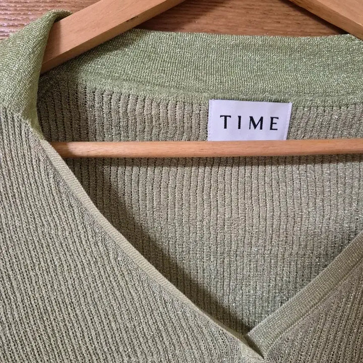 [BUNJANG] TIME Collar Neck Knit Shirt Green / TIME 카라넥 니트 셔츠 그린