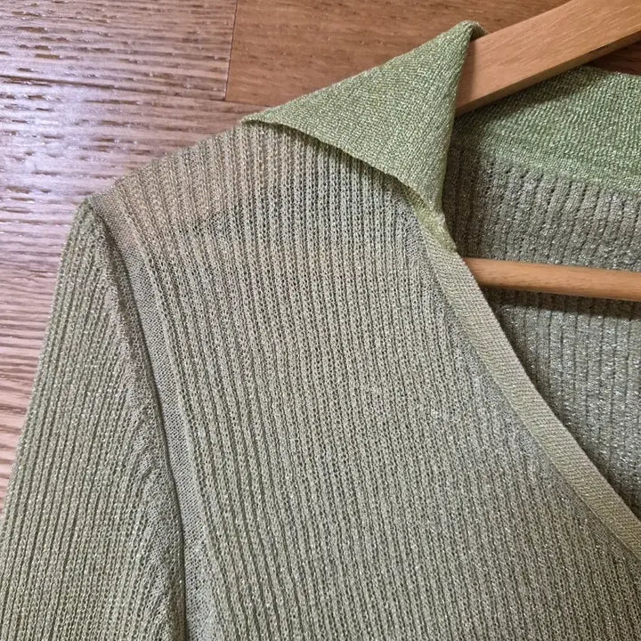[BUNJANG] TIME Collar Neck Knit Shirt Green / TIME 카라넥 니트 셔츠 그린