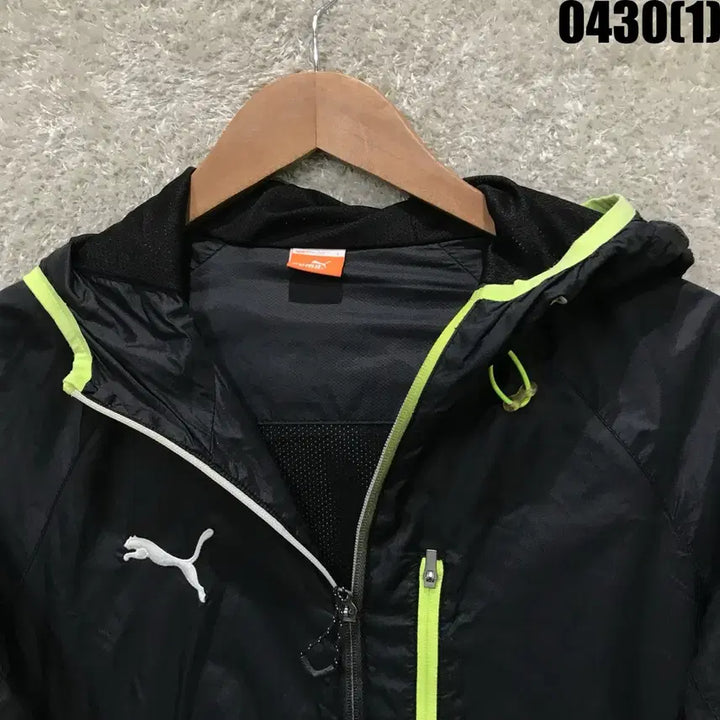 [BUNJANG] Puma Black Windbreaker Hooded Jacket L / 푸마 블랙 바람막이 후드 자켓 L