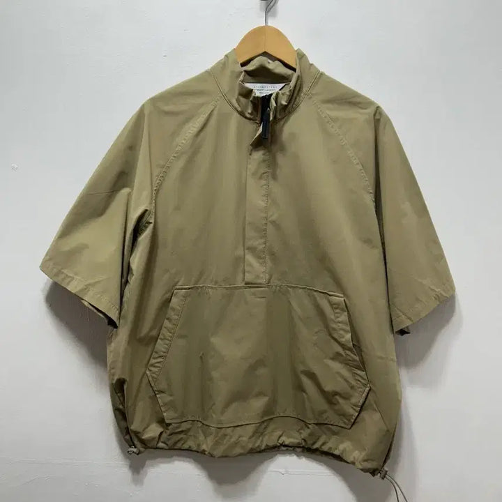 [BUNJANG] Cowstore Half Zip Anorak Short Sleeve T-shirt Khaki L / 카우레스토어 하프 집업 아노락 반팔티 카키 L