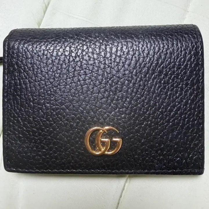 [BUNJANG] Gucci GG Marmont Leather Card Case Wallet Black / s+급) 구찌 GG 마몽 레더 카드 케이스 지갑 블랙 단품