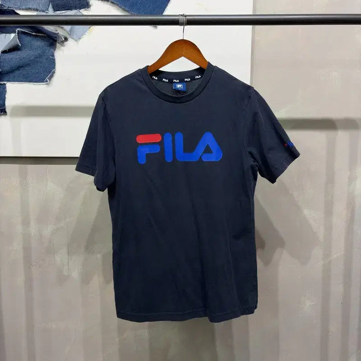[BUNJANG] Fila Big Logo Printing Short Sleeve T-Shirt / (95) 필라 캐주얼 스트릿 빅로고 프린팅 반팔 티