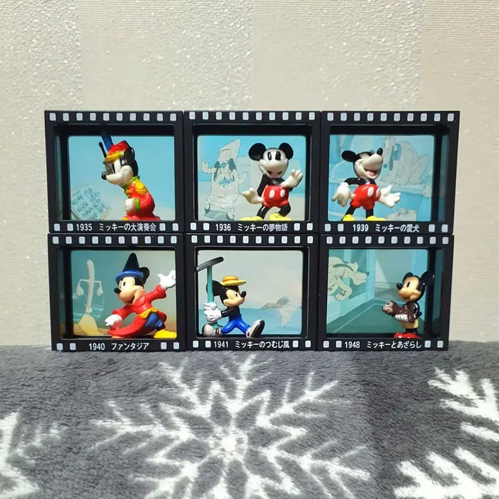 [BUNJANG] Classic Disney Mickey Mouse Movie Scene Figures Set of 6 / 고전 디즈니 미키마우스 영화 장면 피규어 6종셋트