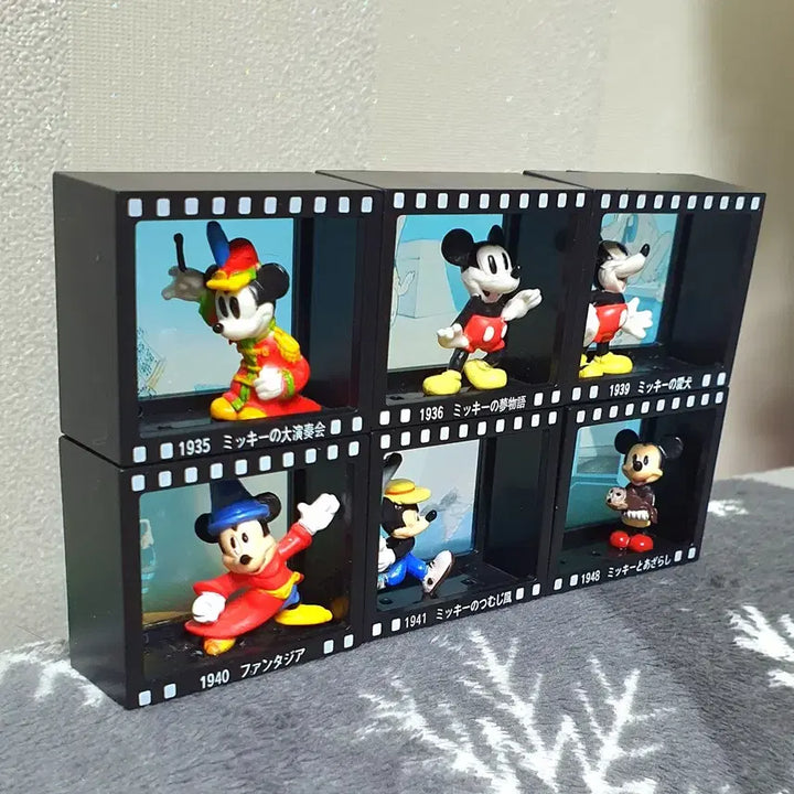 [BUNJANG] Classic Disney Mickey Mouse Movie Scene Figures Set of 6 / 고전 디즈니 미키마우스 영화 장면 피규어 6종셋트