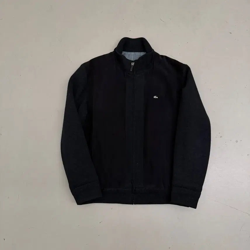 [BUNJANG] Lacoste Silver Logo Knit Blouson Jacket / 라코스테 은장로고 니트 블루종