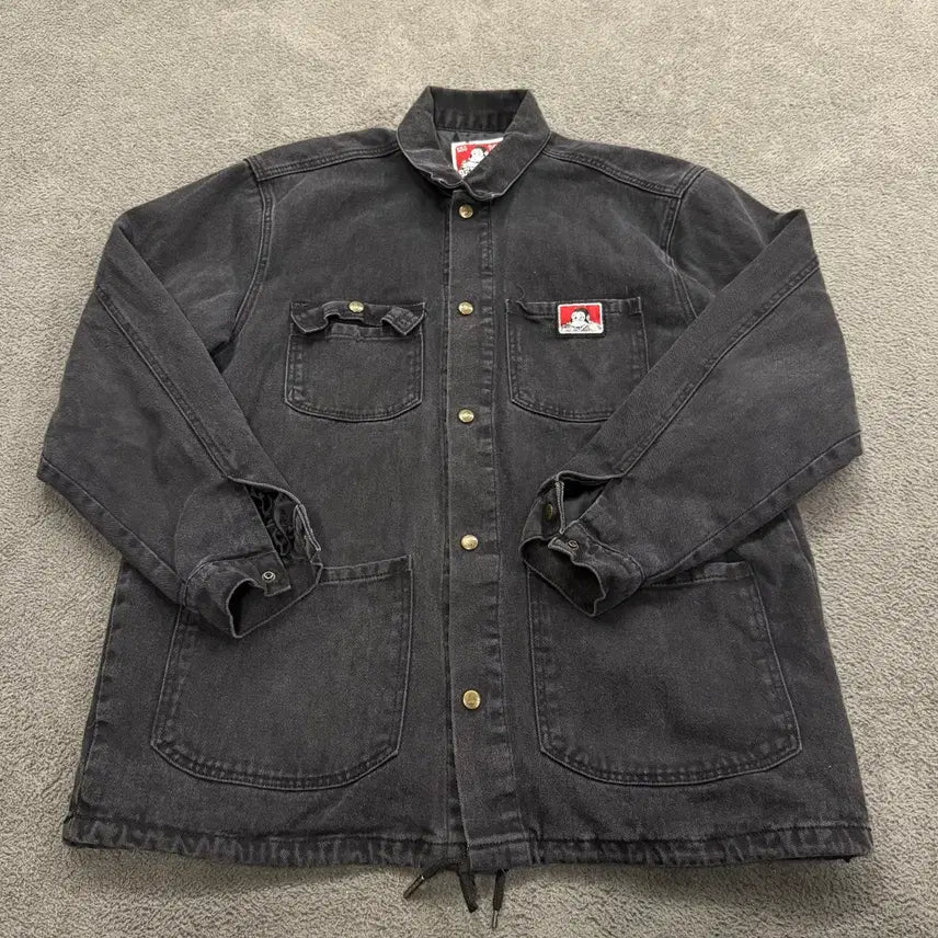 [BUNJANG] Ben Davis Black Denim Work Jacket / [정품] 벤 데이비스 블랙 데님 워크 자켓
