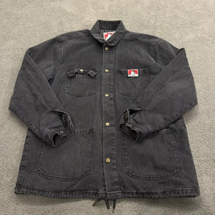 [BUNJANG] Ben Davis Black Denim Work Jacket / [정품] 벤 데이비스 블랙 데님 워크 자켓