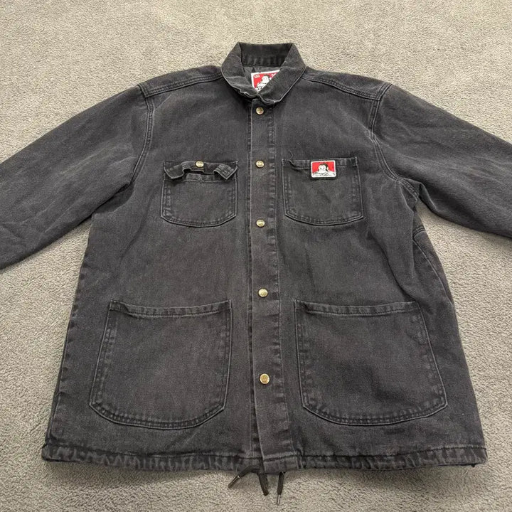 [BUNJANG] Ben Davis Black Denim Work Jacket / [정품] 벤 데이비스 블랙 데님 워크 자켓