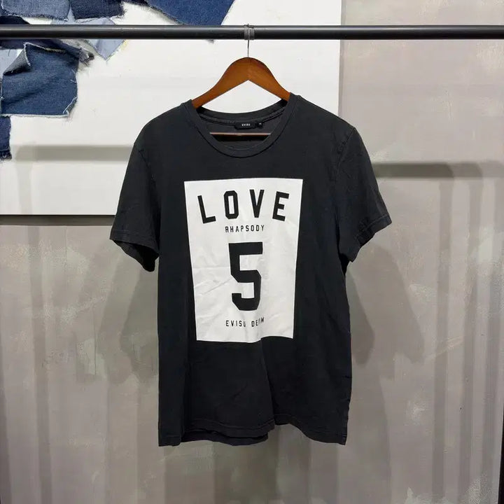 [BUNJANG] EVISU Street Casual Box Logo Printing T-Shirt / (105) 에비수 스트릿 캐주얼 박스로고 프린팅 반팔 티
