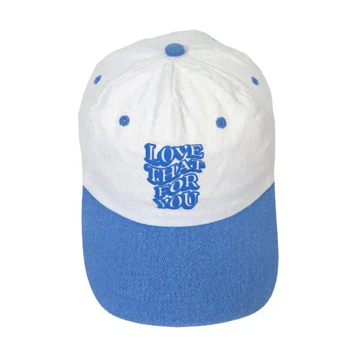 [BUNJANG] Rubi Lettering Two-Tone Pastel Cotton Ball Cap / 루비 레터링 투톤 파스텔 코튼 볼캡