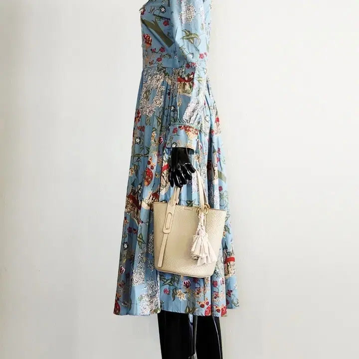 [BUNJANG] Flower Pleats Long Dress / 플라워 플리츠 롱원피스