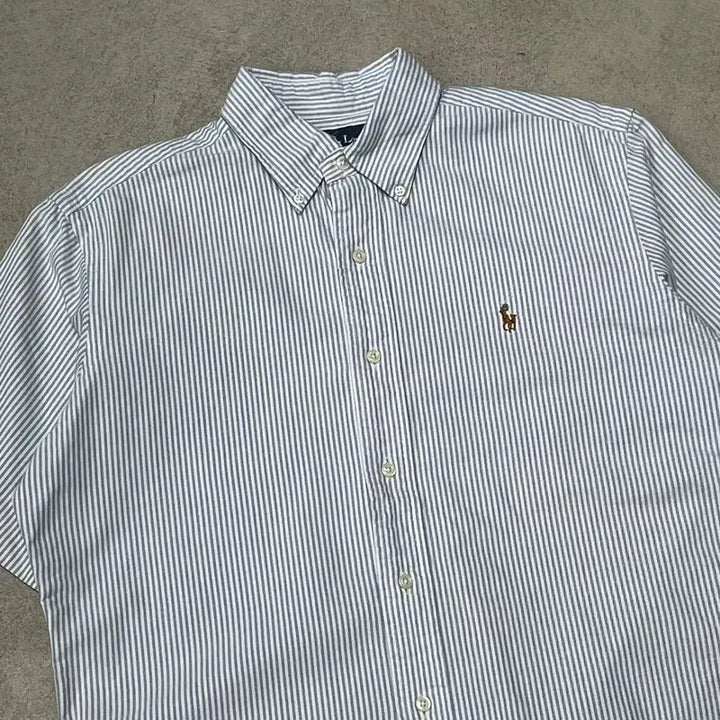 [BUNJANG] Polo Ralph Lauren Striped Half-Sleeve Shirt / 폴로 랄프로렌 스트라이프 하프셔츠 s10954