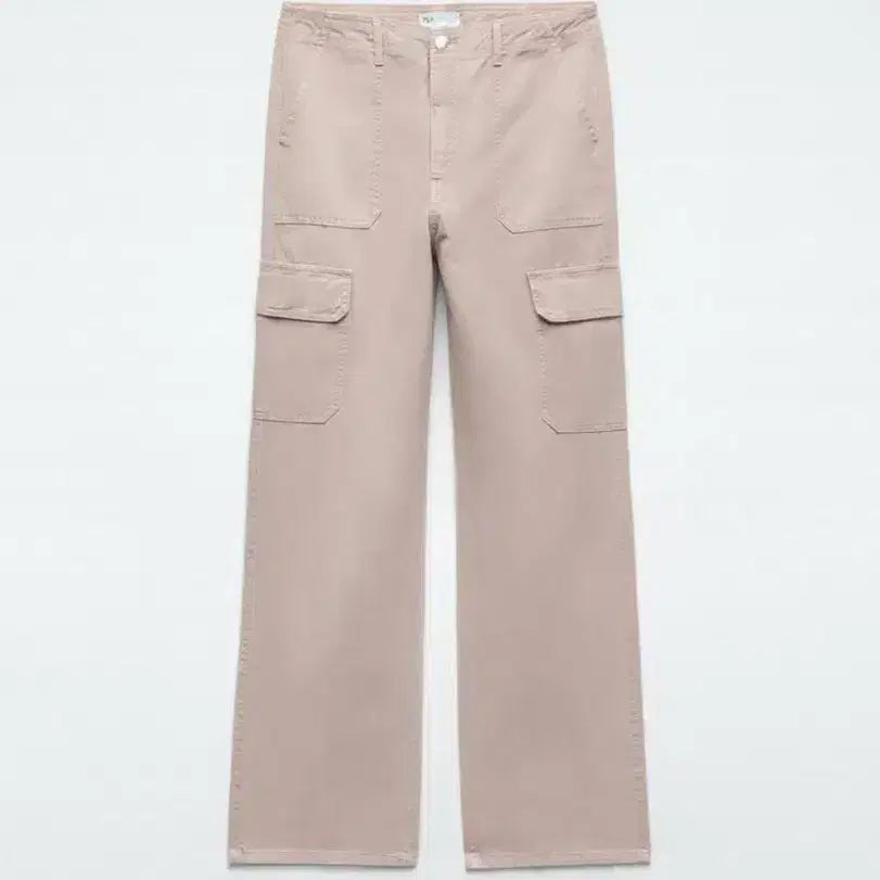 [BUNJANG] ZARA TRF Cargo Straight High-Waist Cargo Pants Pink / 자라 trf cargo 스트레이트 하이웨스트 카고 팬츠 핑크