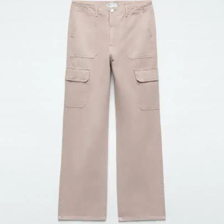 [BUNJANG] ZARA TRF Cargo Straight High-Waist Cargo Pants Pink / 자라 trf cargo 스트레이트 하이웨스트 카고 팬츠 핑크