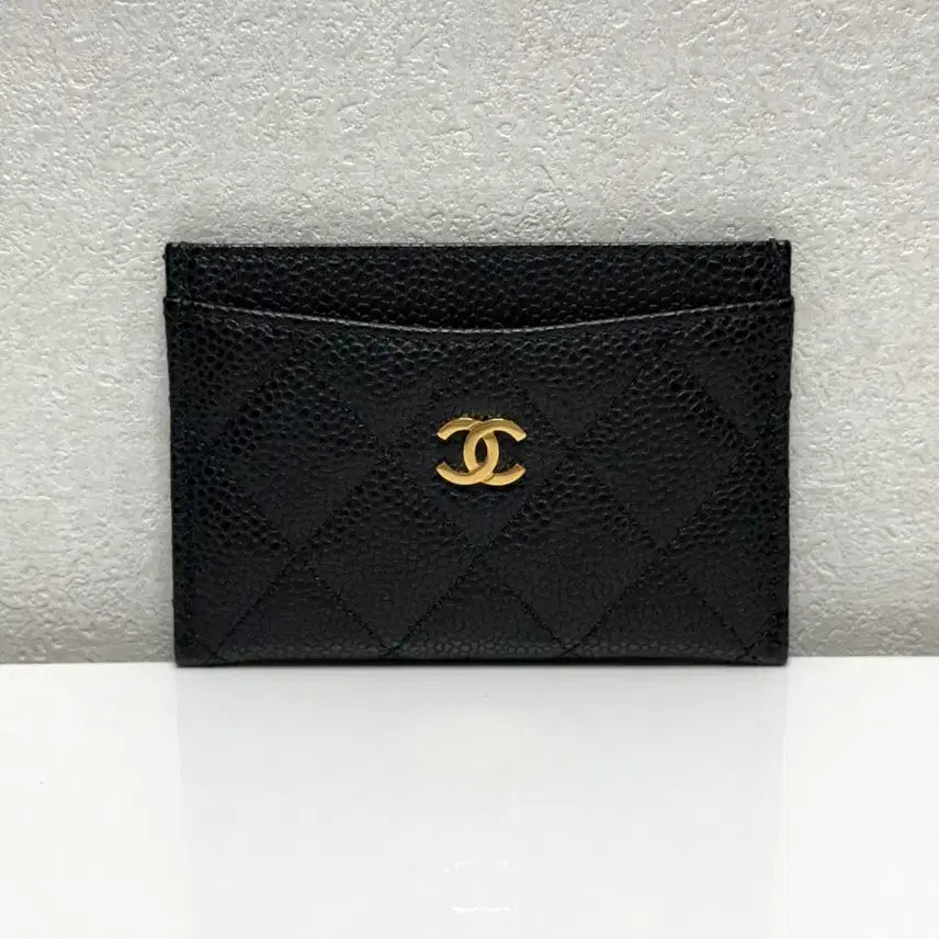 [BUNJANG] Chanel Caviar Card Holder Black Gold Hardware / (정품/A+)샤넬 캐비어 카드지갑 금장