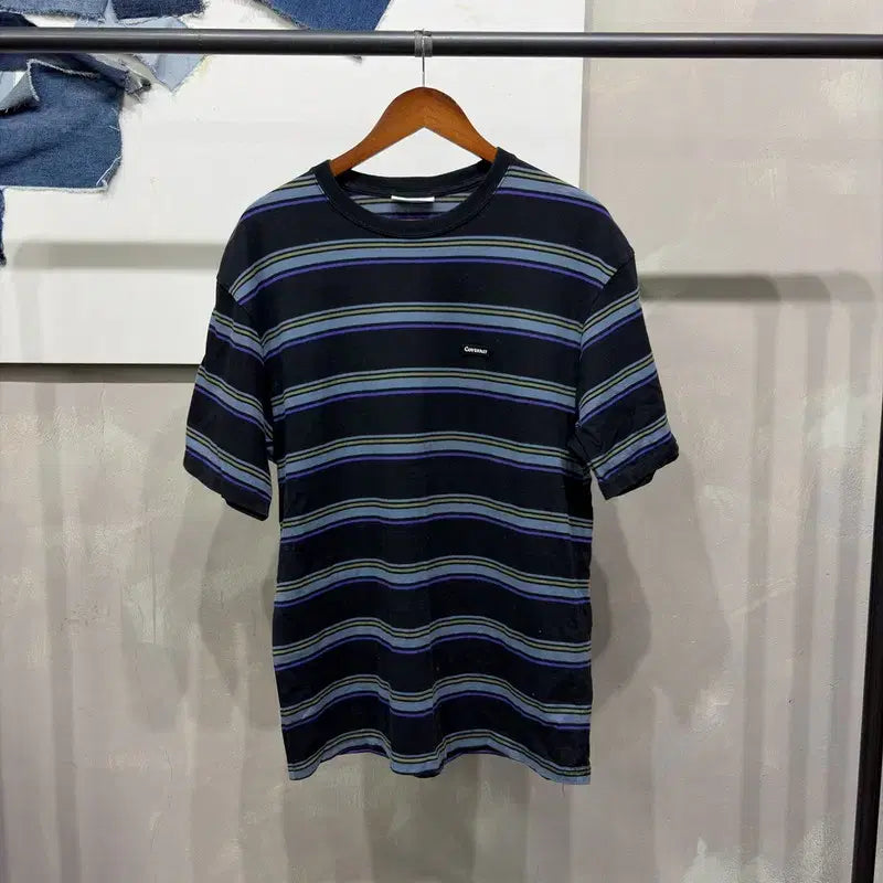 [BUNJANG] Covernat Striped Short-Sleeve T-Shirt / (100) 커버낫 스트릿 캐주얼 스트라이프 반팔 티