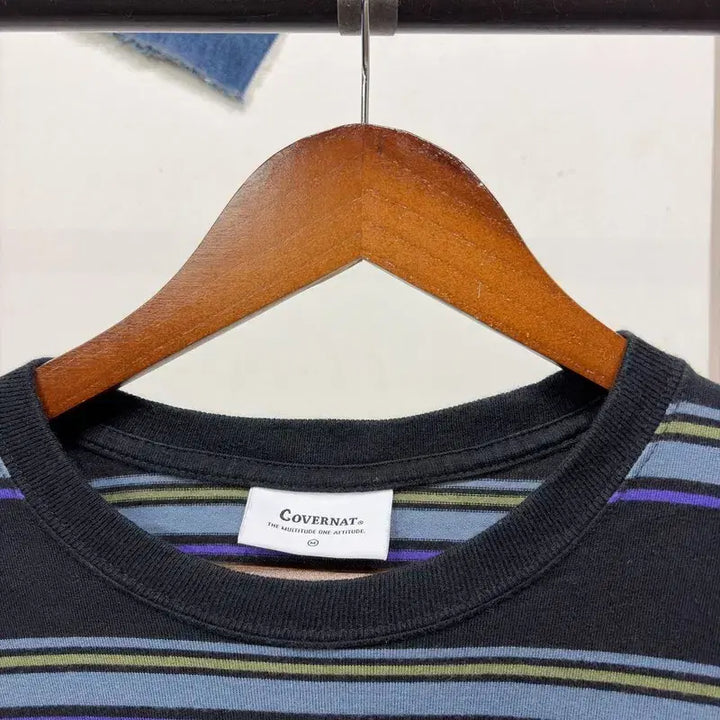 [BUNJANG] Covernat Striped Short-Sleeve T-Shirt / (100) 커버낫 스트릿 캐주얼 스트라이프 반팔 티
