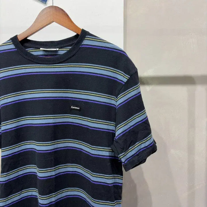 [BUNJANG] Covernat Striped Short-Sleeve T-Shirt / (100) 커버낫 스트릿 캐주얼 스트라이프 반팔 티