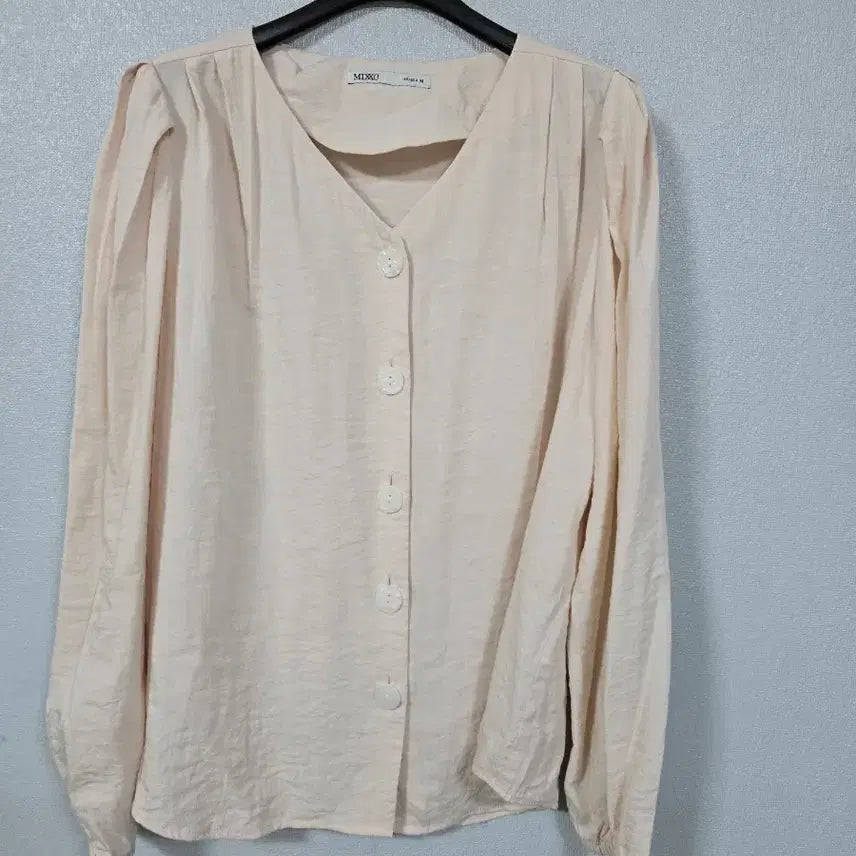 [BUNJANG] MIXXO Rayon Blend V-Neck Blouse Size 55-66 / MIXXO 레이온혼방 브이넥 블라우스 55~66