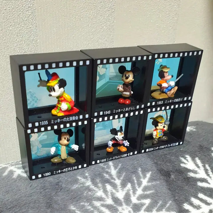 [BUNJANG] Classic Disney Mickey Mouse Movie Scene Figure Set (6 Types) / 고전 디즈니 미키마우스 영화 장면 피규어 6종셋트