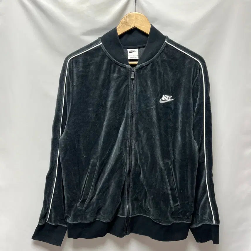 [BUNJANG] Nike Swoosh Velour Velvet Sideline Track Top Zip-Up Jacket (M) / [정품/M] 나이키 스우시 벨루아 벨벳 사이드라인 트랙탑/져지 집업