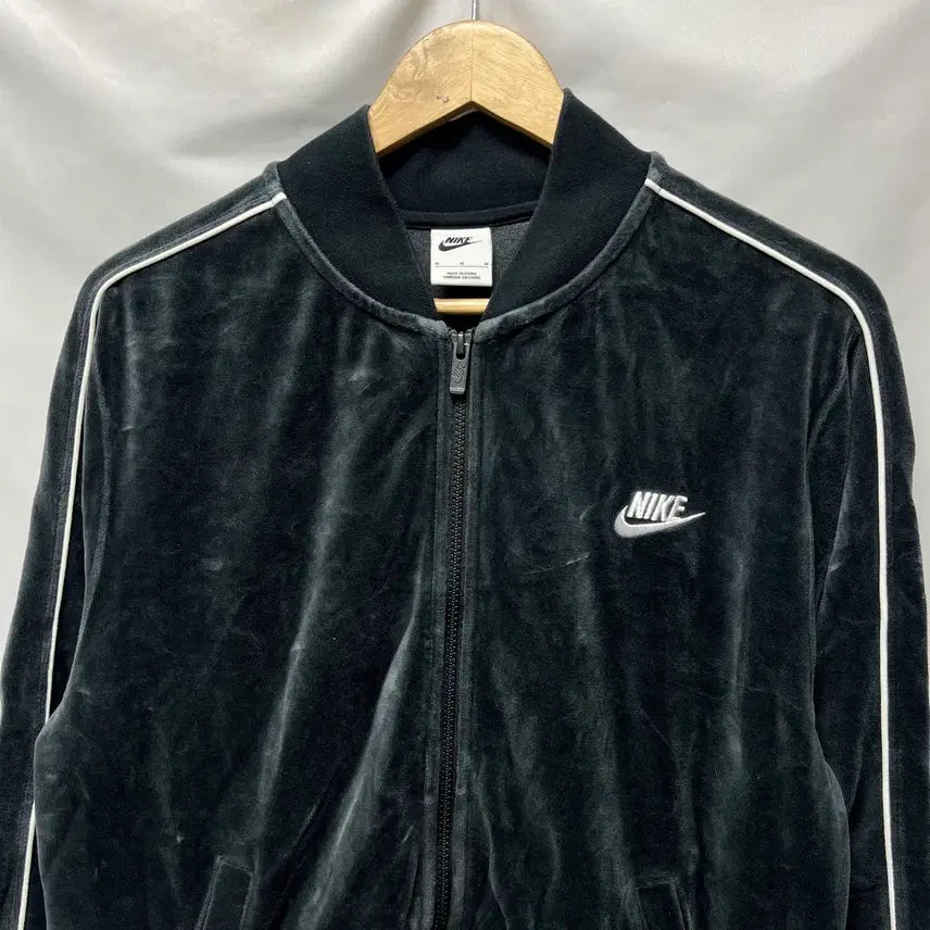 [BUNJANG] Nike Swoosh Velour Velvet Sideline Track Top Zip-Up Jacket (M) / [정품/M] 나이키 스우시 벨루아 벨벳 사이드라인 트랙탑/져지 집업