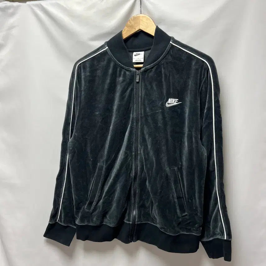 [BUNJANG] Nike Swoosh Velour Velvet Sideline Track Top Zip-Up Jacket (M) / [정품/M] 나이키 스우시 벨루아 벨벳 사이드라인 트랙탑/져지 집업