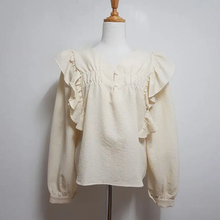 [BUNJANG] DPART Free Size Ivory Blouse / 5200/DPART 여 free사이즈 아이보리블라우스/내옷방