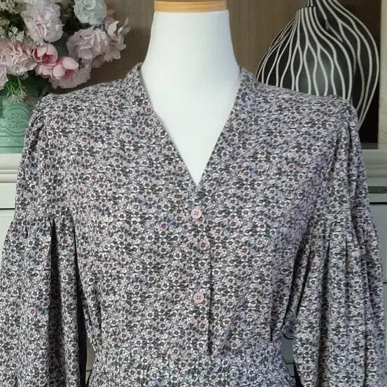 [BUNJANG] Floral Print Maxi Dress with Waist Tie / 원피스 이뻐요