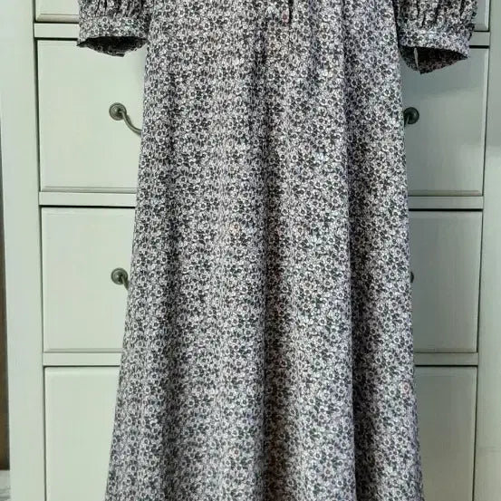[BUNJANG] Floral Print Maxi Dress with Waist Tie / 원피스 이뻐요
