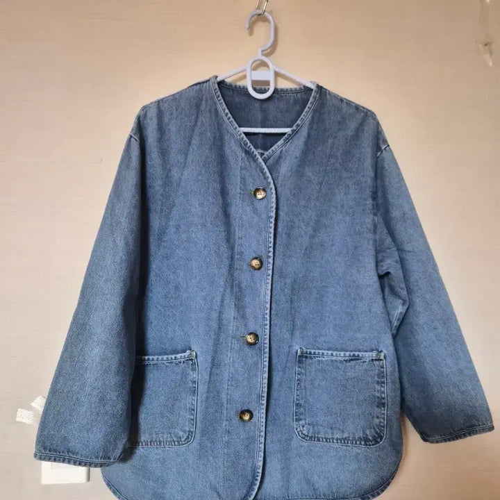[SOLD OUT] 청 데님 노카라 자켓