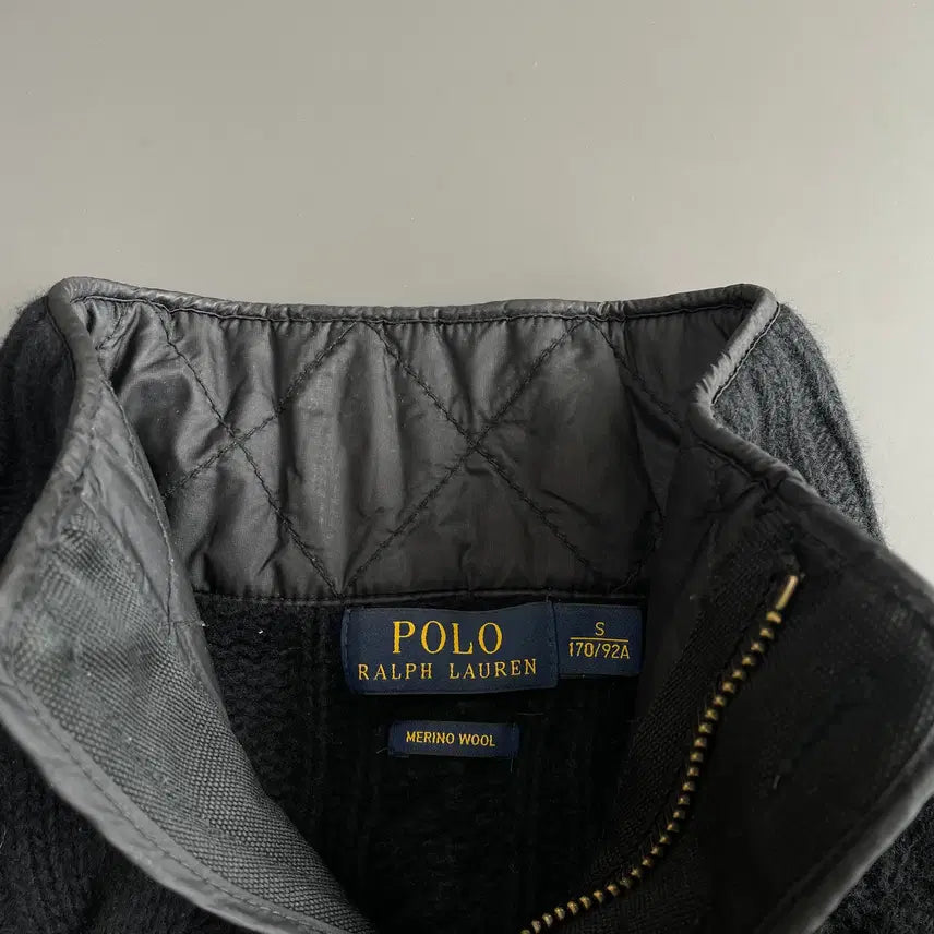 [BUNJANG] Polo Ralph Lauren Merino Wool Half Collar Neck Cable Knit Sweater - Size S / [S] 폴로 랄프로렌 메리노 울 하프 카라넥 버튼 꽈배기 니트