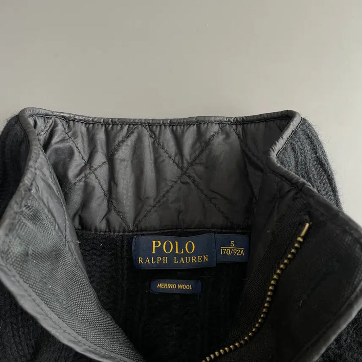 [BUNJANG] Polo Ralph Lauren Merino Wool Half Collar Neck Cable Knit Sweater - Size S / [S] 폴로 랄프로렌 메리노 울 하프 카라넥 버튼 꽈배기 니트