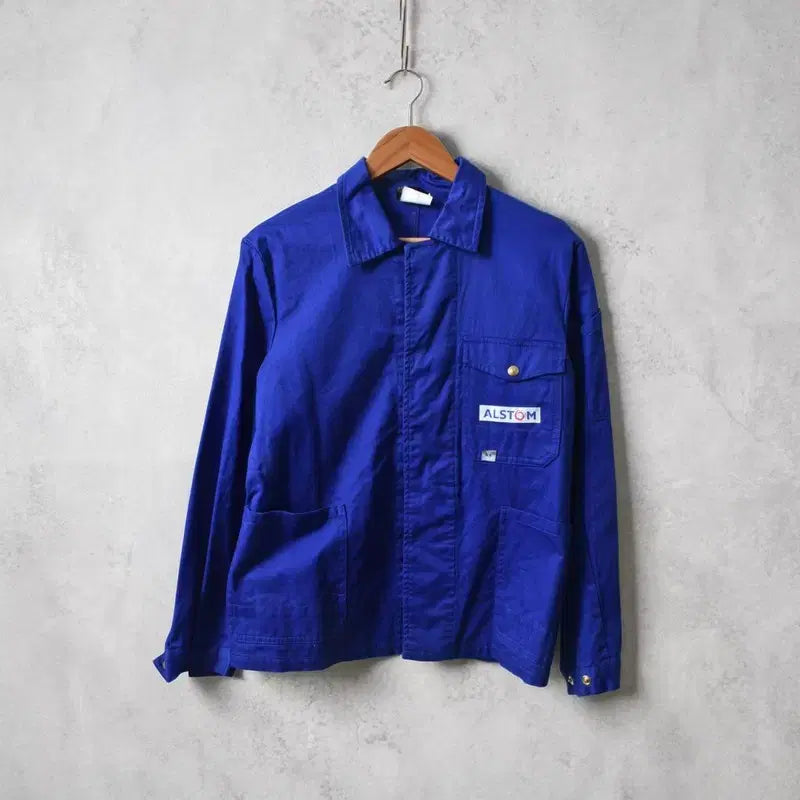 [BUNJANG] ALSTOM European Work Jacket Cotton Blue Size 42 M0380 / 오리지널 프렌치 자켓 42 M0380