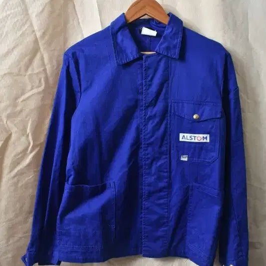 [BUNJANG] ALSTOM European Work Jacket Cotton Blue Size 42 M0380 / 오리지널 프렌치 자켓 42 M0380